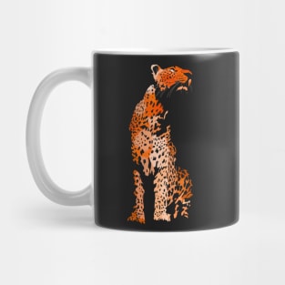 Orange Leopard digital illustration Mug